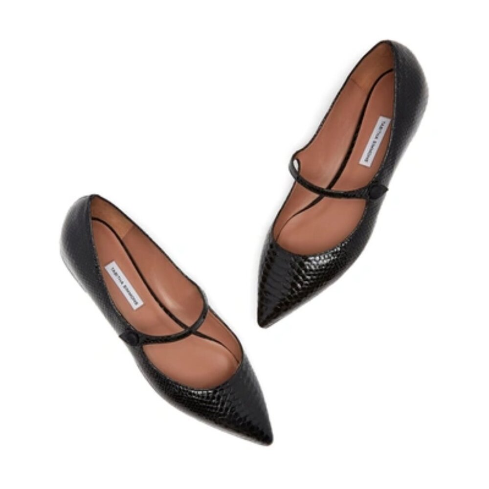 NWT- Tabitha Simmons Women's Hermione Snake-Embossed Flats size 40.5